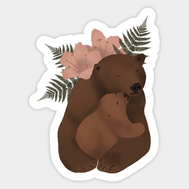 Mama bear & cub Sticker by RosanneCreates